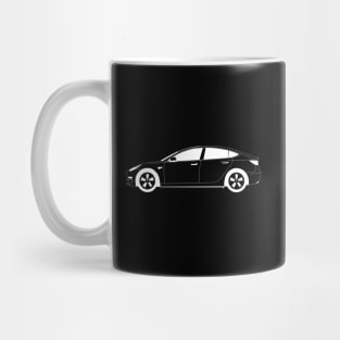 Tesla Model 3 White Outline Mug